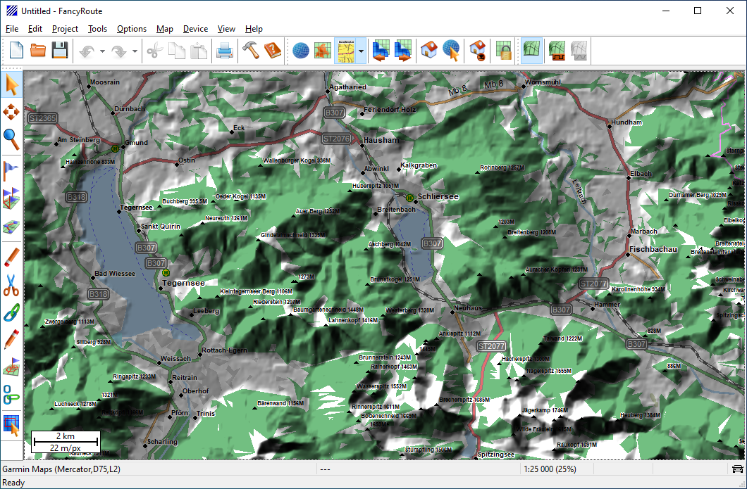 FancyRoute relief shading